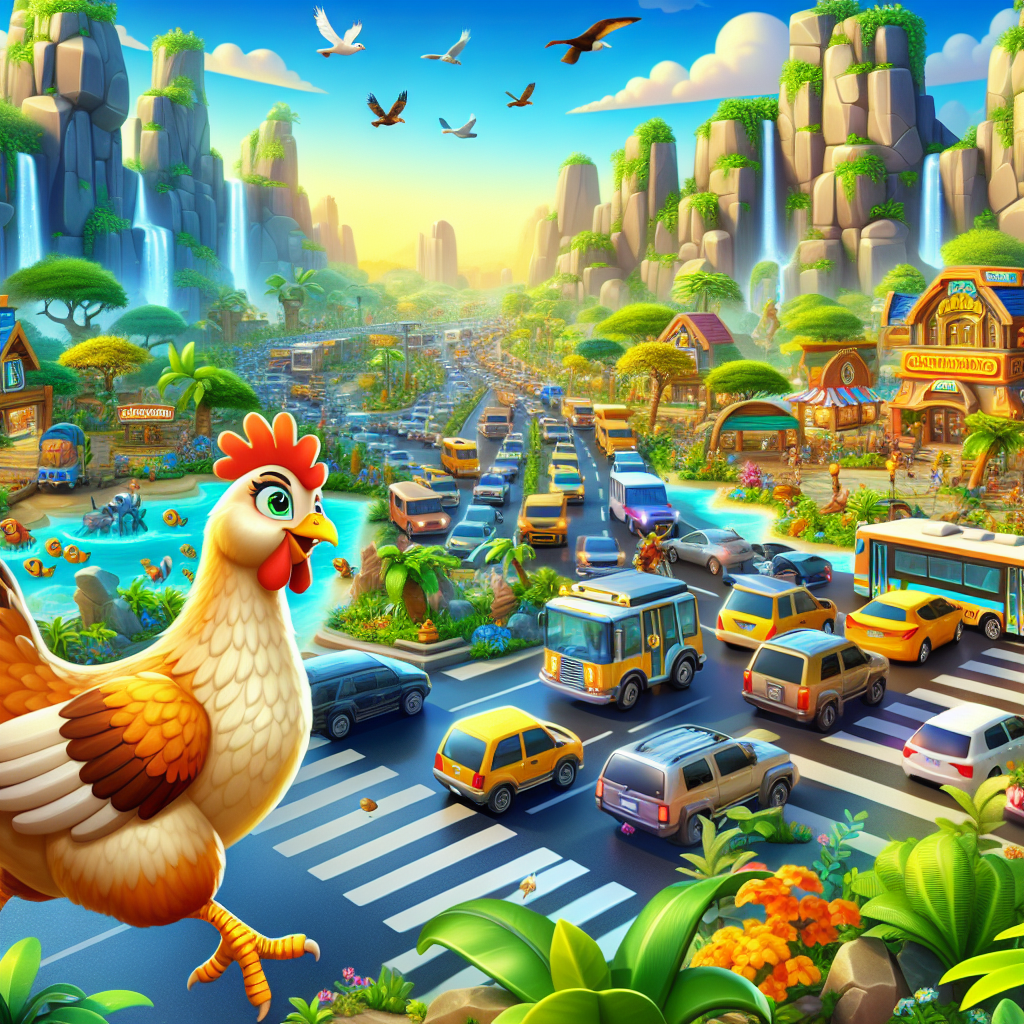 Vibrant graphics of Chicken Road 2